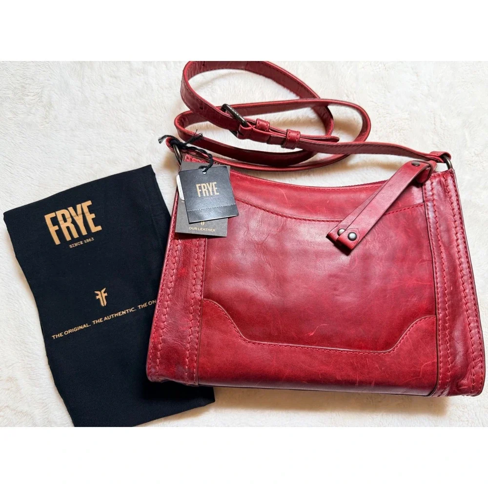 FRYE Red Leather Crossbody Bag